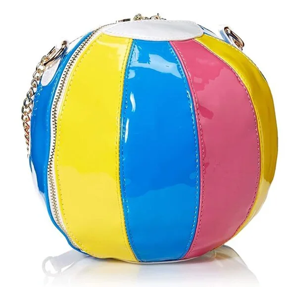 NWT Betsey Johnson Beach Ball Crossbody Glossy Vinyl Handbag - Picture 3 of 15
